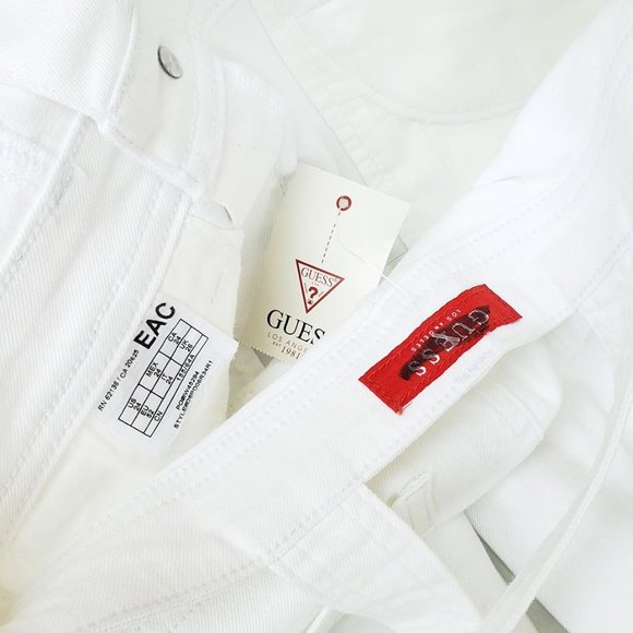 New GUESS Women's White Denim Overall - Picture 9 of 9